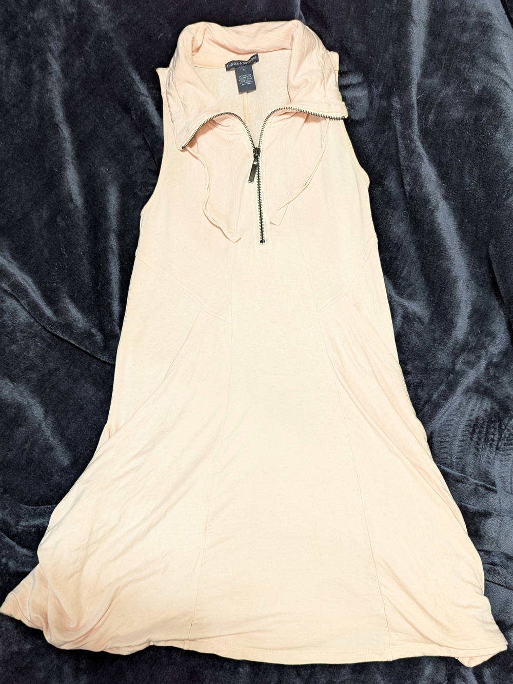 Chelsea & Theodore Peach Sleeveless Half-Zip Tunic